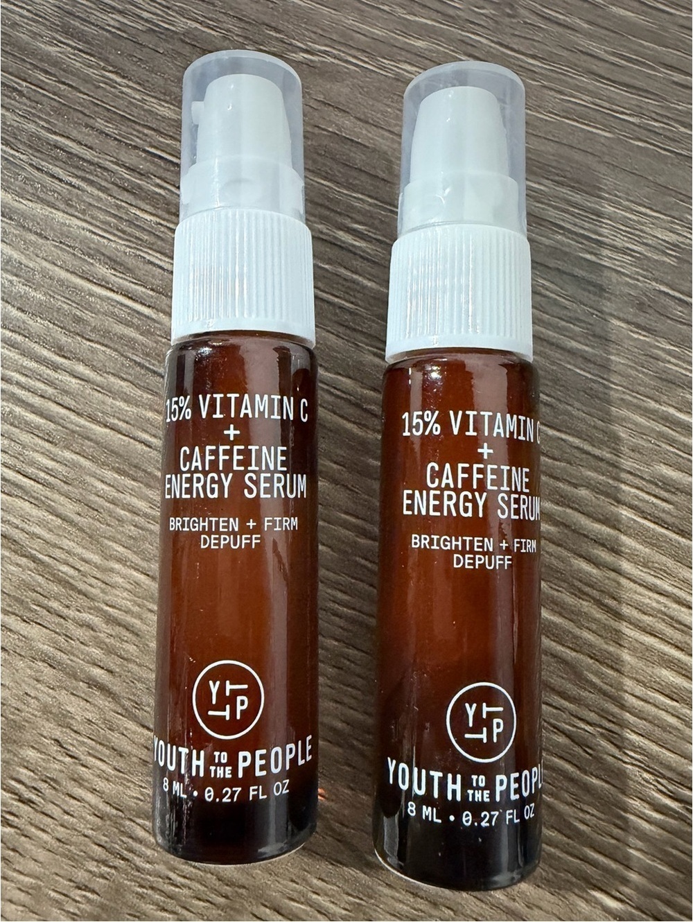 2 x Youth To The People 15% Vitamin C + Caffeine Energy Serum 8 ml NEW